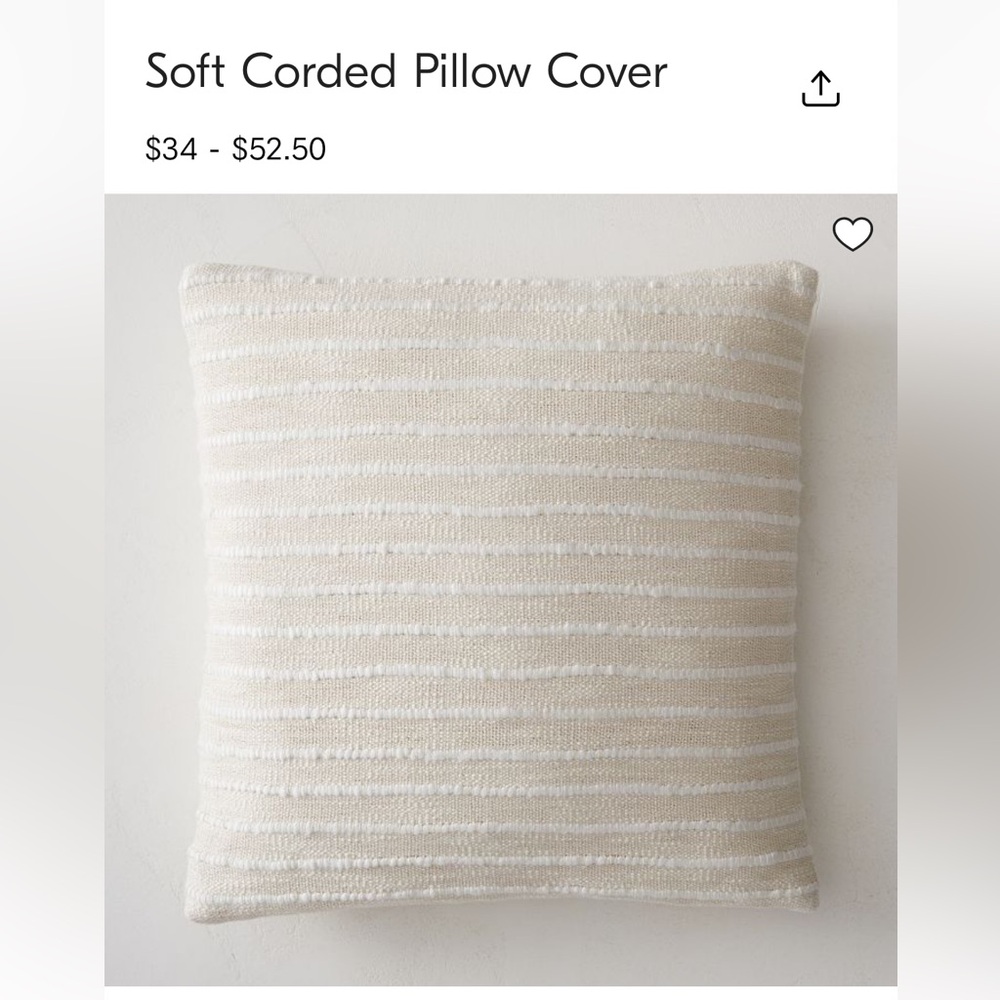 West Elm Soft Corded Pillow Covers (set of 2) 24x24